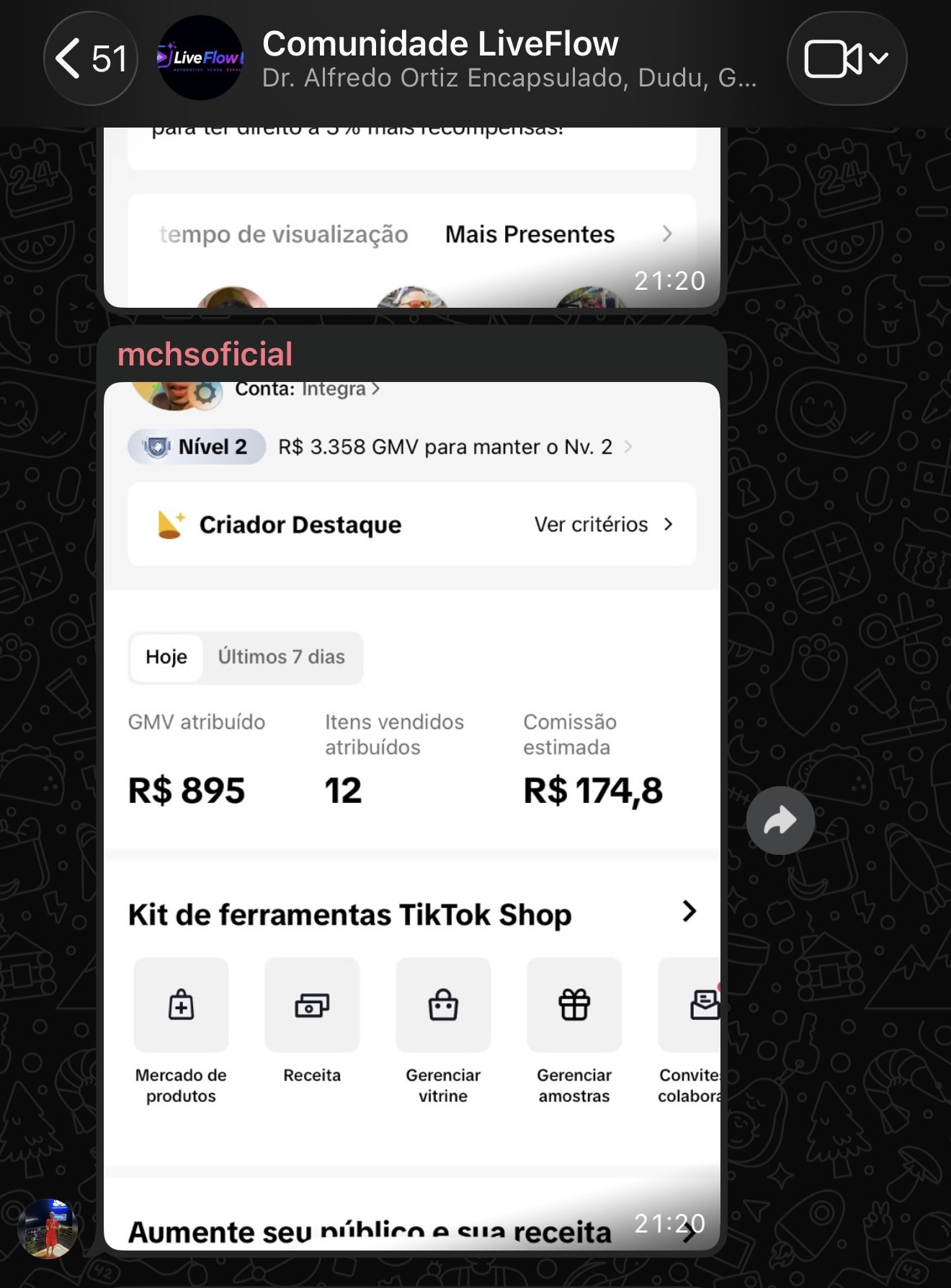 R$ 895 hoje com 12 itens vendidos no automático